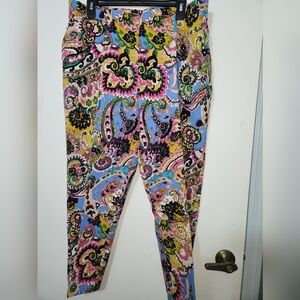 Jules & Leopold Vibrant Paisley Cropped Pants